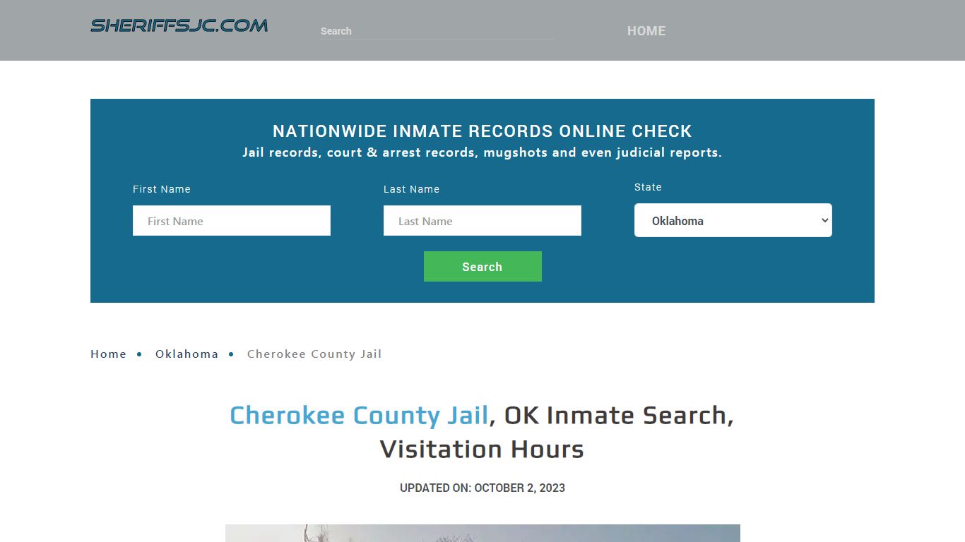 Cherokee County Jail, OK Inmate Search, Visitation Hours - sheriffsjc.com